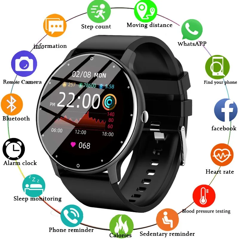 Женские смарт-часы с полным сенсорным экраном, фитнес-трекер IP67, водонепроницаемые Bluetooth-звонки, круглые Умные часы для мужчин для Android IOS MI Phone