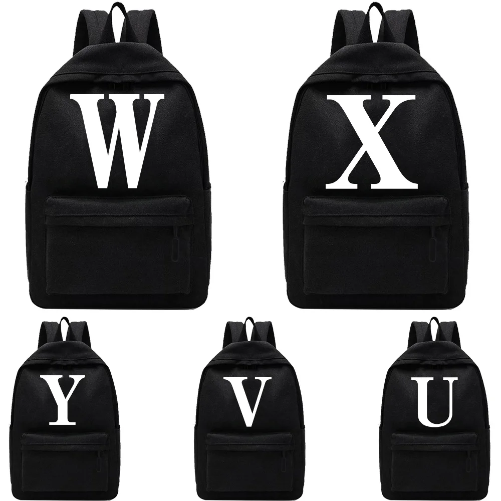 Женский школьный черный рюкзак 2023, Корейские белые очки с буквами, Холщовый рюкзак, Мужской Противоугонный рюкзак, Повседневные женские дорожные рюкзаки