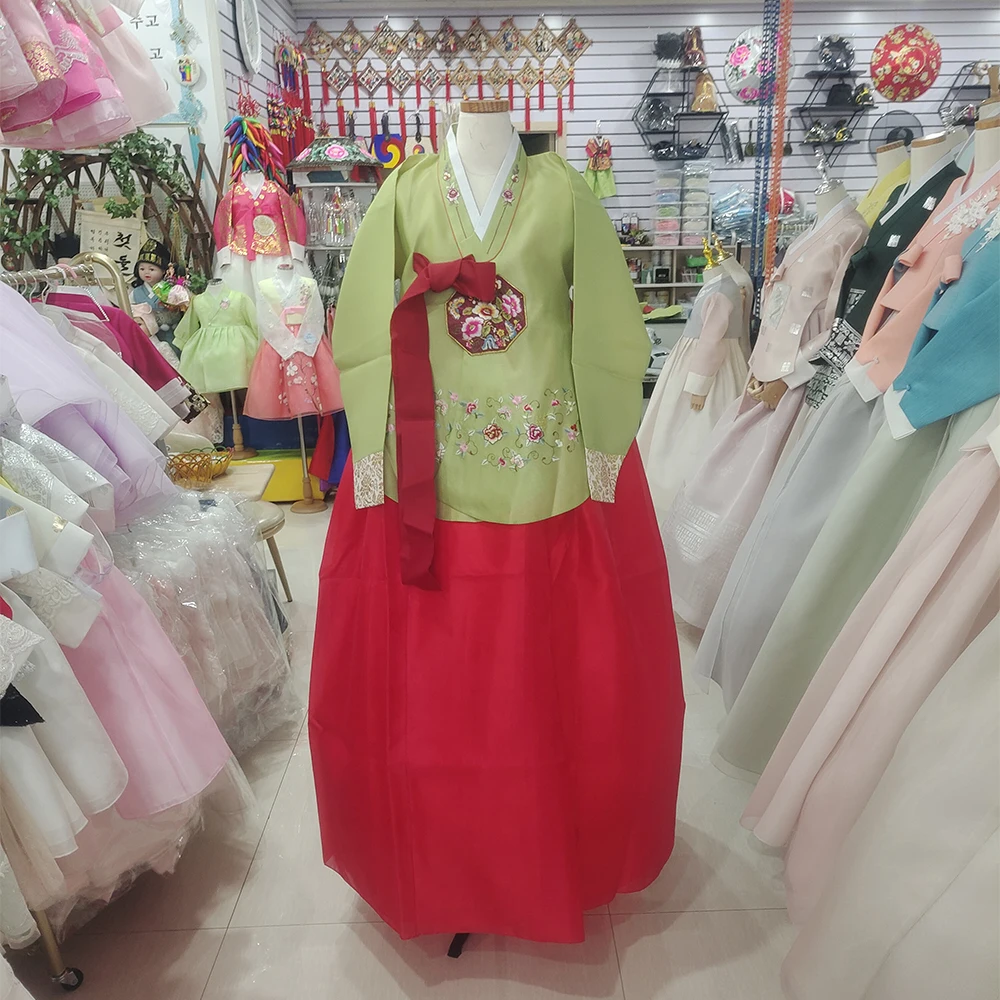 Женское платье Ханбок с ручной вышивкой, Национальное Традиционное Праздничное платье для Банкета, Костюм для представления на Хэллоуин, Косплей