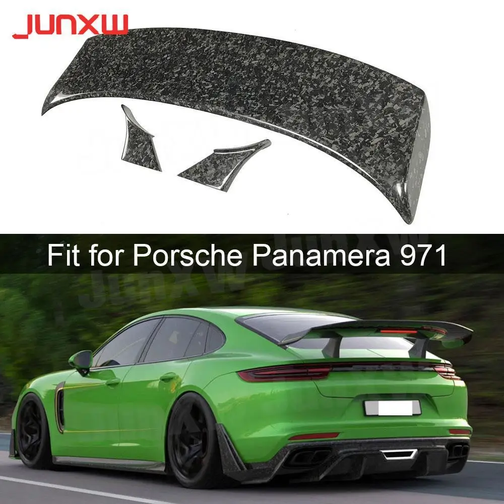 Задний спойлер из сухого углеродного волокна, задние крылья Для Porsche Panamera 971 2017-2019, Кованый гоночный спойлер для багажника