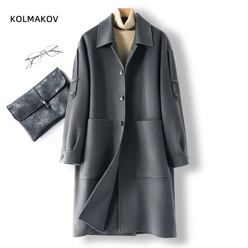 зимний новый мужской тренч из высококачественной шерсти 2023 года, мужские шерстяные куртки, плотное теплое двустороннее шерстяное пальто размера плюс M-XXXL KY097