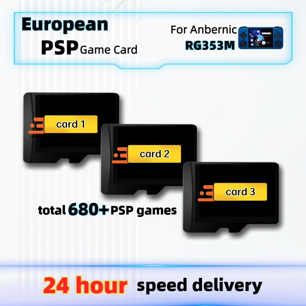 Игровая Карта ANBERNIC RG353M для PSP Европейская версия 680 + Лучшая Коллекция Plug & Play Classic Retro Handheld с открытым исходным кодом RG503