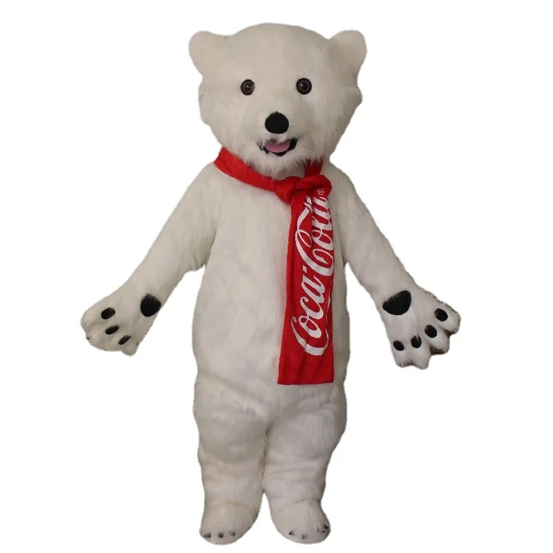 Изготовление плюшевого головного убора для взрослых с изображением белого медведя, реквизит для прогулок, мультяшная кукла, одежда белого медведя