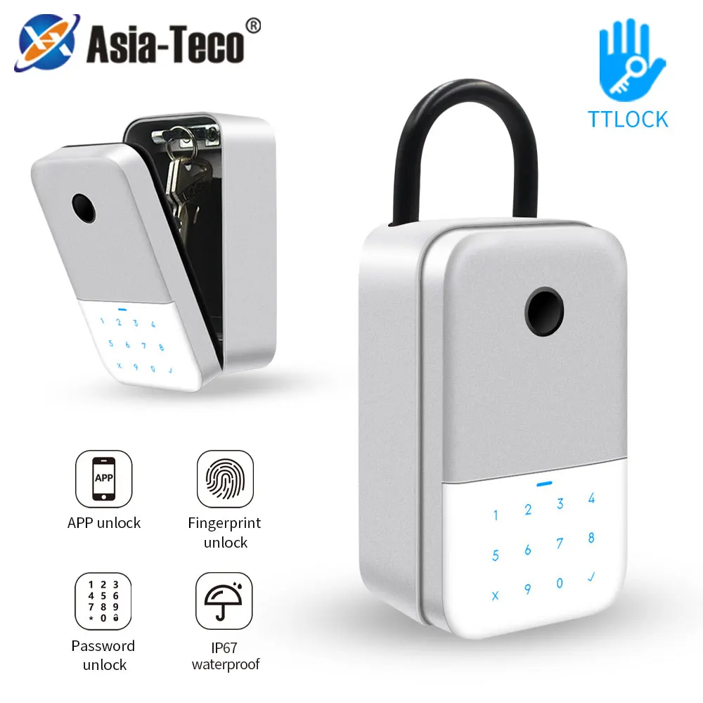 Изысканный дизайн Коробка для ключей Смарт-Хранилище Отпечатков пальцев Секретный ключ Сейф TTlock Приложение Bluetooth к Wi-Fi Разблокировка Навесного Замка Водонепроницаемый
