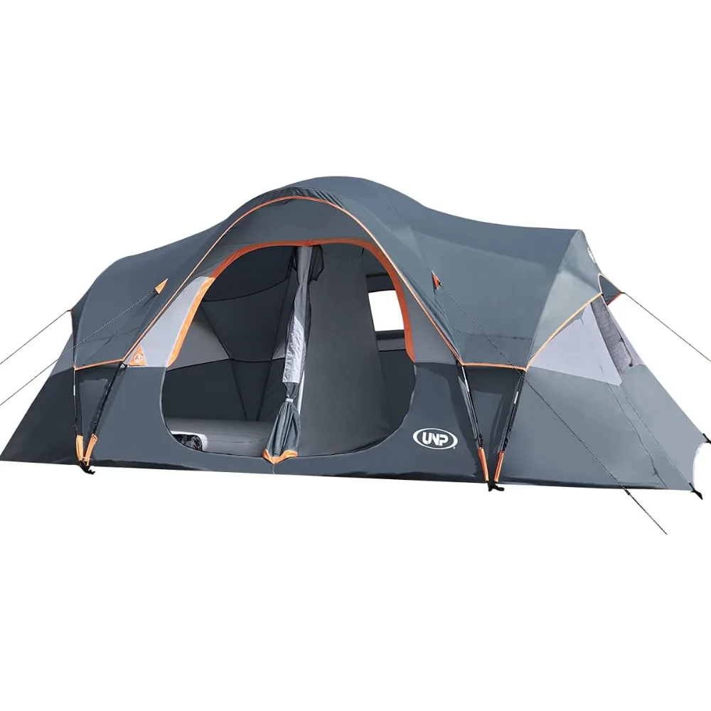 Кемпинговая палатка UNP на 10 человек-Семейные палатки, Вечеринки, Палатка для музыкальных фестивалей, Большая, Легко устанавливается, 5 больших Сетчатых окон, Двойной слой