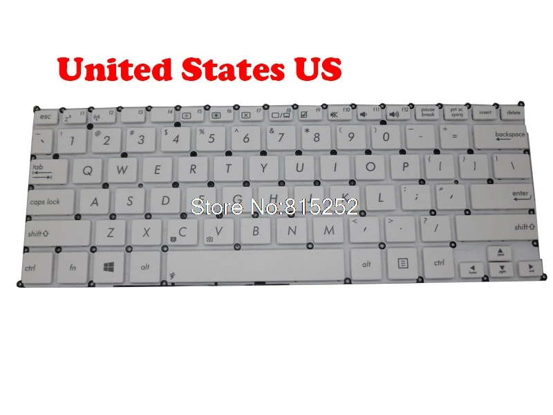 Клавиатура для ноутбука ASUS R202CA R202LA R202MA K200MA Черная Без рамки Великобритания/Бразильский BR/Соединенные Штаты Английский