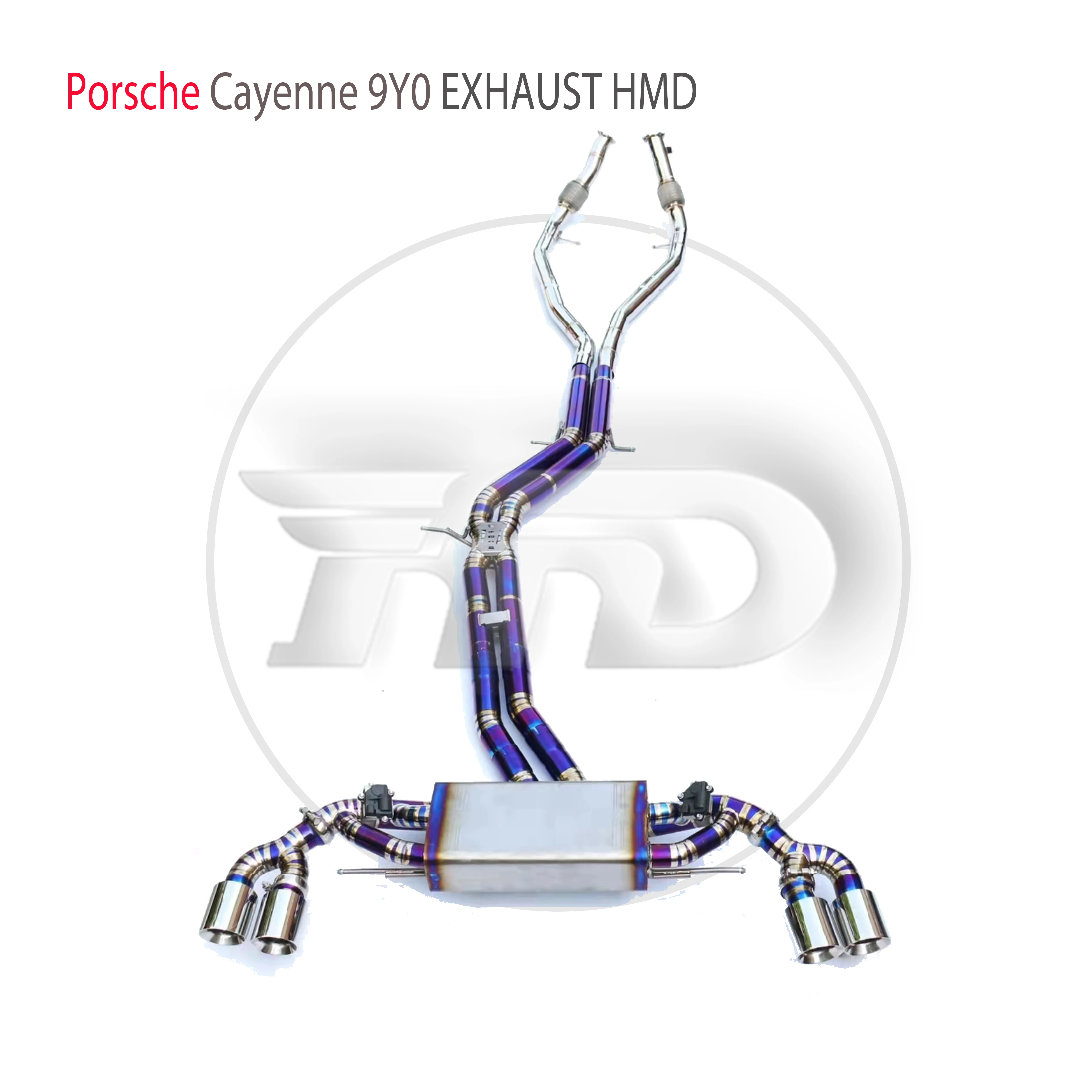 Клапан производительности выхлопной системы из титанового сплава HMD Catback подходит для глушителя Porsche Cayenne 9Y0 для передней трубы автомобиля