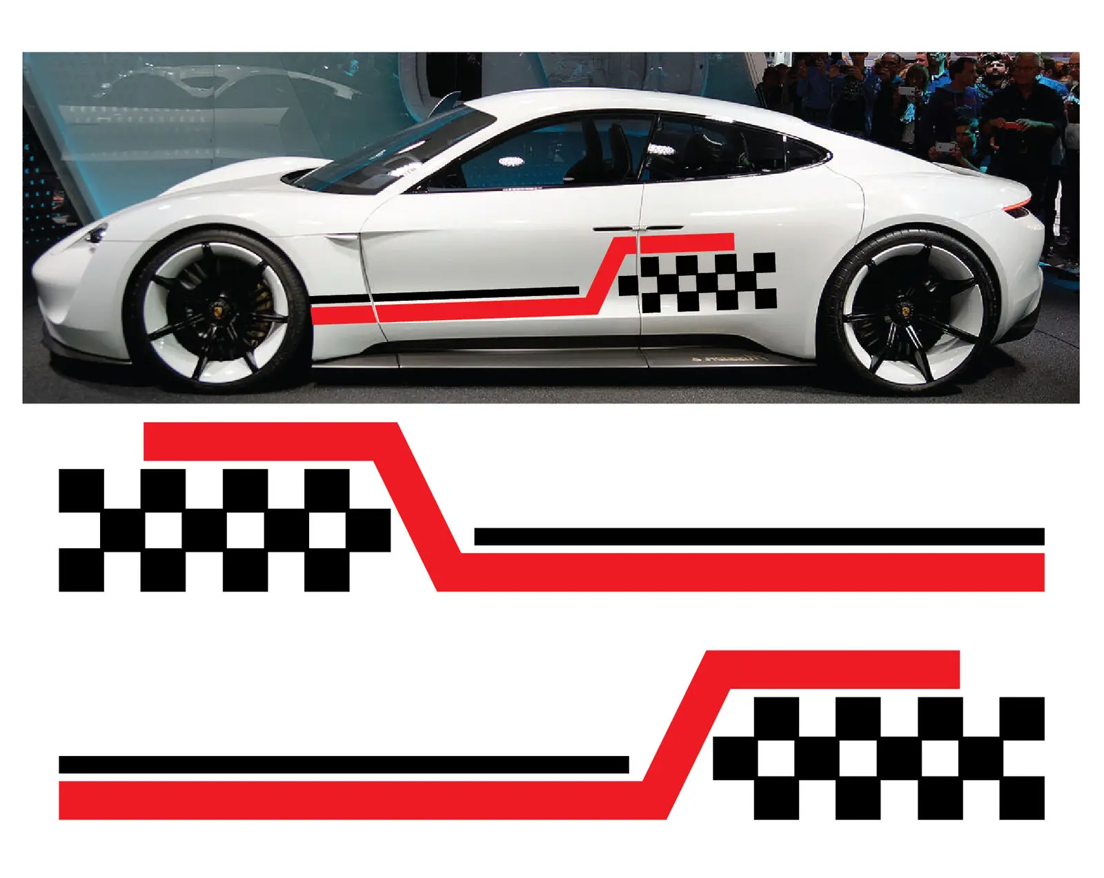 Клетчатый флаг Авто графическая наклейка виниловая для кузова грузовика гоночные наклейки в полоску