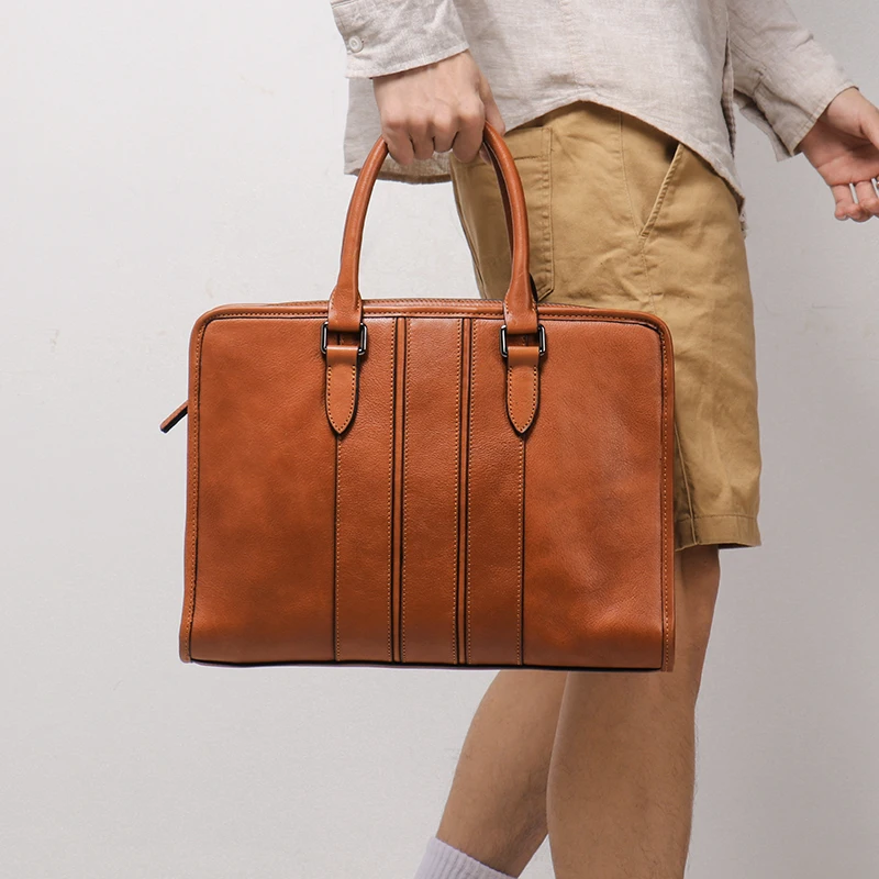 Кожаная офисная сумка LEATHFOCUS, винтажный мужской портфель, сумка для документов формата А4, легкая сумка для ноутбука, мужская сумка-мессенджер