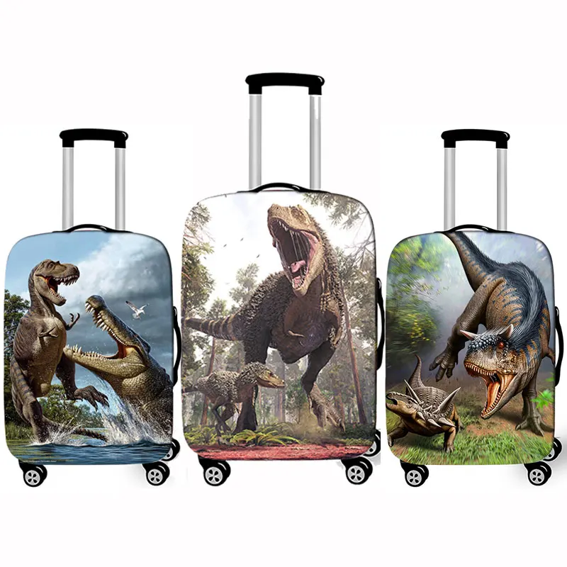 Кожаный Чехол для чемодана с 3D принтом Свирепого Динозавра, Женский Дорожный чемодан, Гибкий защитный чехол для Студенческого багажа 18-32 лет