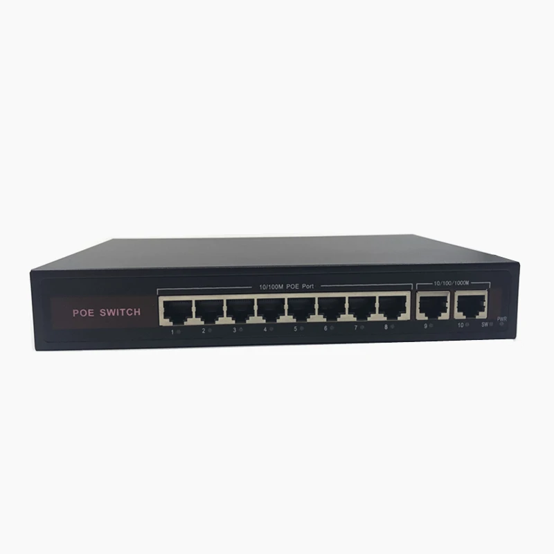 Коммутатор POE 48V Ethernet с портом 8 10/100 Мбит/с IEEE 802.3 af/at Подходит для IP-камеры/беспроводной точки доступа/системы видеонаблюдения