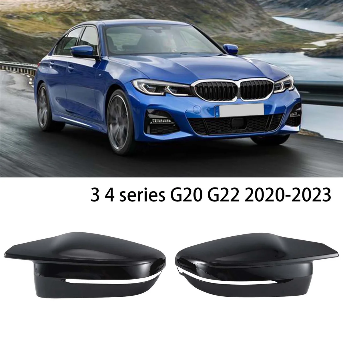 Комплект из 4 предметов Зеркальный Чехол Зеркальная Крышка 1 к 1 Модель Автомобиля для BMW 3 4 Серии G20 G22 2020-2023