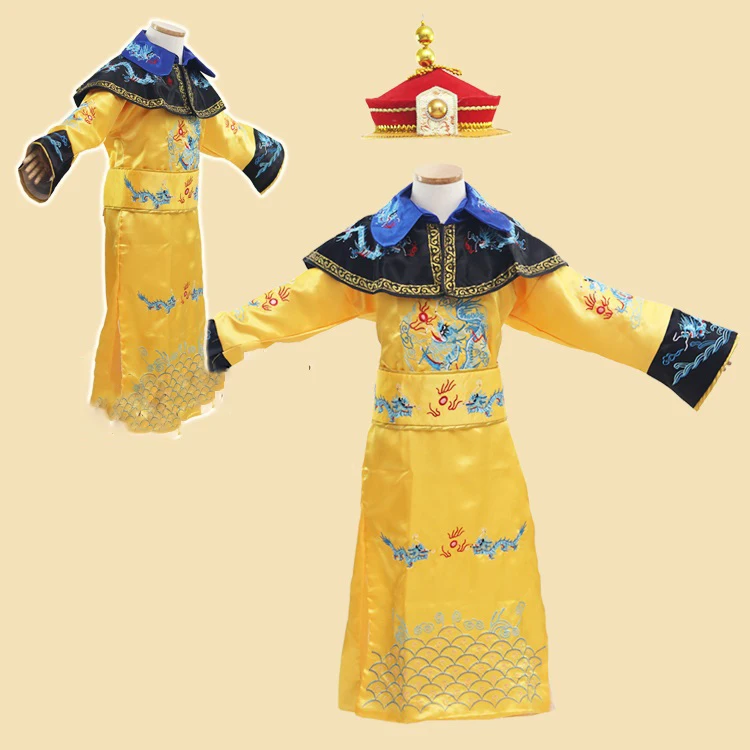 Костюм Императора Династии Маленький Император Цин для мальчиков, одежда для фотосъемки или сценического выступления, костюм Маленького принца Ханфу