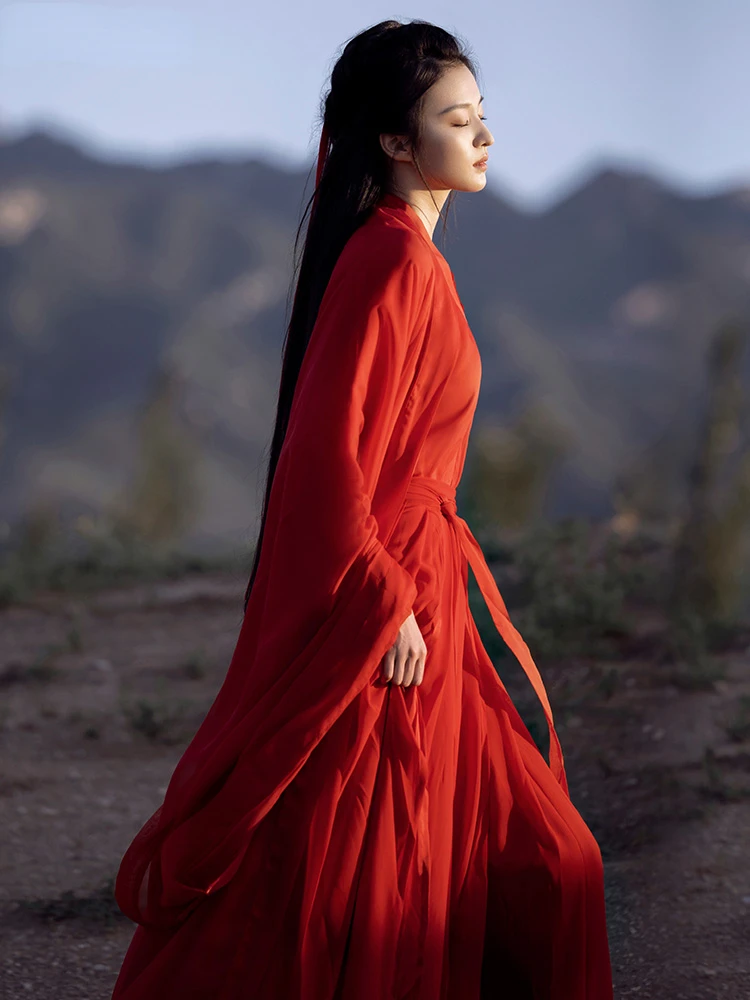 Красное платье династии Хань Ханфу В китайском стиле Традиционное платье для Вечеринки Женское платье Костюм Леди Одежда Феи Одежда Принцессы для девочек