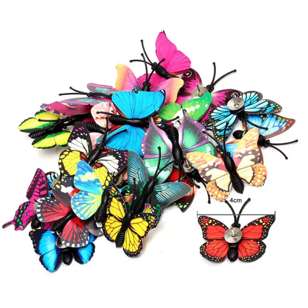 Красочные декоративные кнопки в форме бабочки, яркие кнопки для досок объявлений, фотостены, Офисный декор