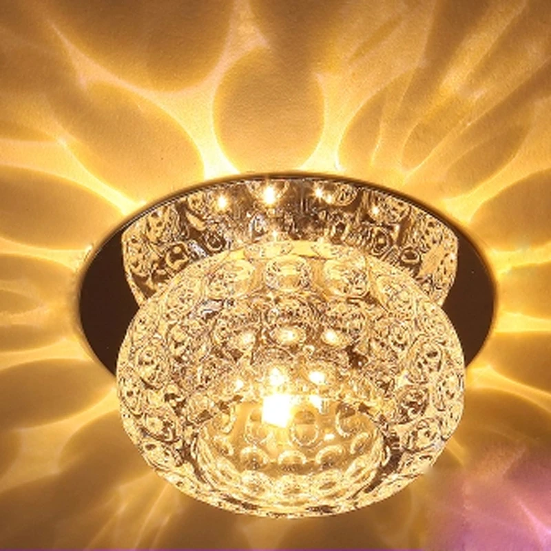 Круглая хрустальная светодиодная лампа Потолочный светильник Home Deco Входная потолочная лампа С вставкой