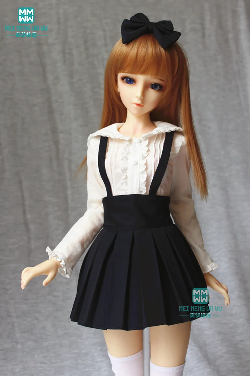 Кукольная одежда BJD для 1/3 куклы BJD, модная элегантная черная юбка в складку на бретелях