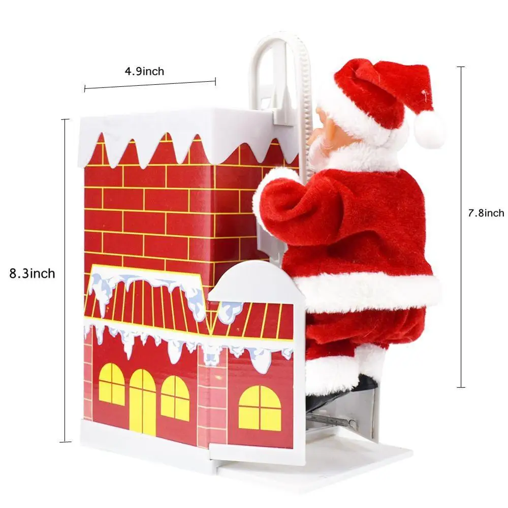 Лазающий по Дымоходу Санта Клаус Электрическая игрушка Музыкальный Рождественский подарок Новинка Забавные игрушки для детей Кукла для Новогодней вечеринки