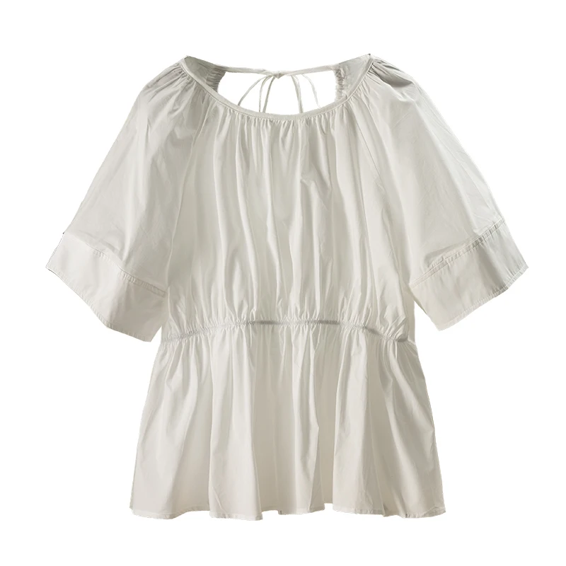 Летняя блузка в пляжном стиле, новинка 2023 года, женская блузка из 100% хлопка свободного кроя, тонкие (летние) рубашки с рукавами реглан для женщин