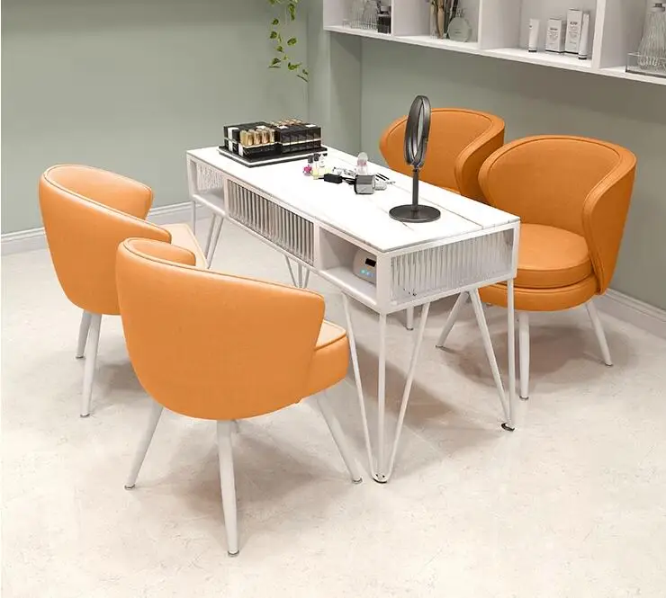 Маникюрный стол для пылесоса simple nail salon специальный стол для клиентов Стеклянный маникюрный стол двойной набор стульев