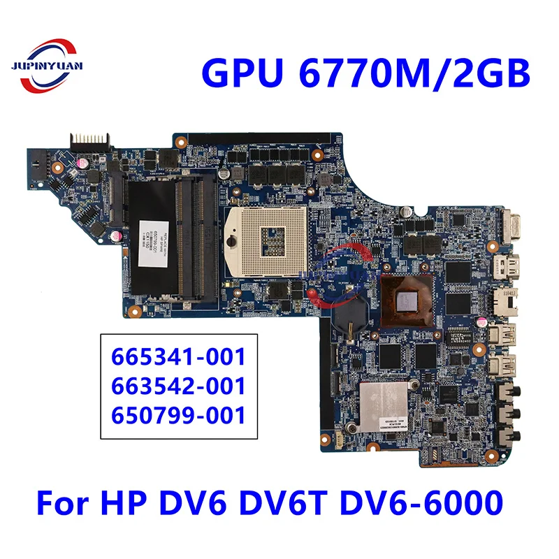 Материнская плата DV6-6000 663542-001 665341-001 650799-001 Для HP Pavilion DV6 DV6T DV6-6000 Оригинальный графический процессор H6770/2 ГБ Тест В порядке