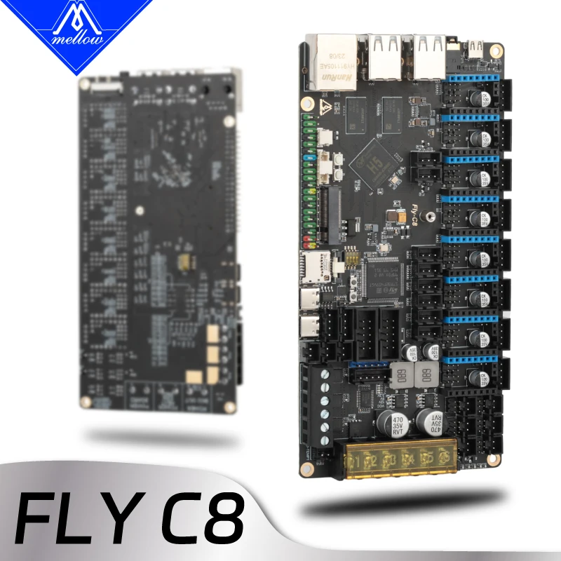 Материнская плата Mellow Fly-C8 8 axis 32bit с 40Pin GPIO с возможностью расширения EMMC Can Для 3D-принтера Klipper Voron2.4 Ender 5 VzBoT Blv