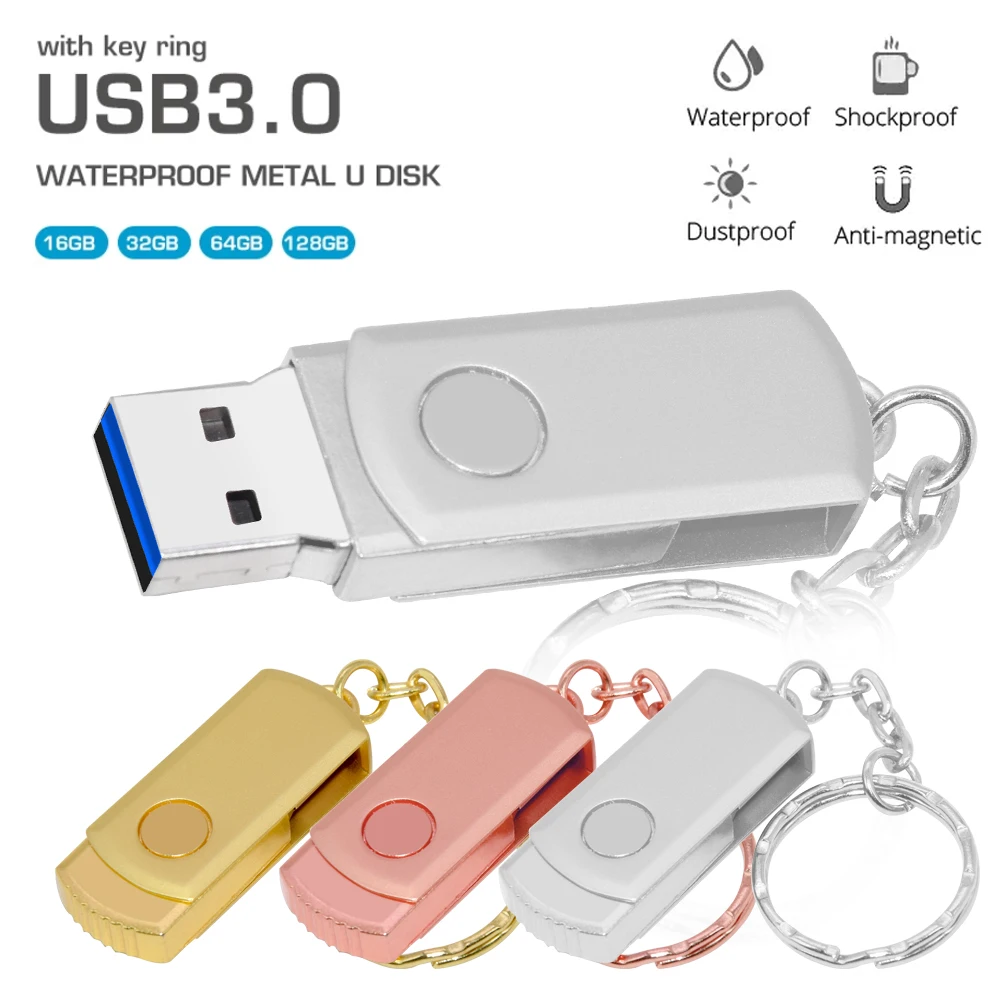 Металлический USB 3,0 Флэш-накопитель 64 ГБ 32 ГБ Флешка 16 ГБ 32 ГБ 64 ГБ 128 Гб Usb3. 0 Memoria USB-накопитель Флеш-накопитель USB-диск Лучшие подарки