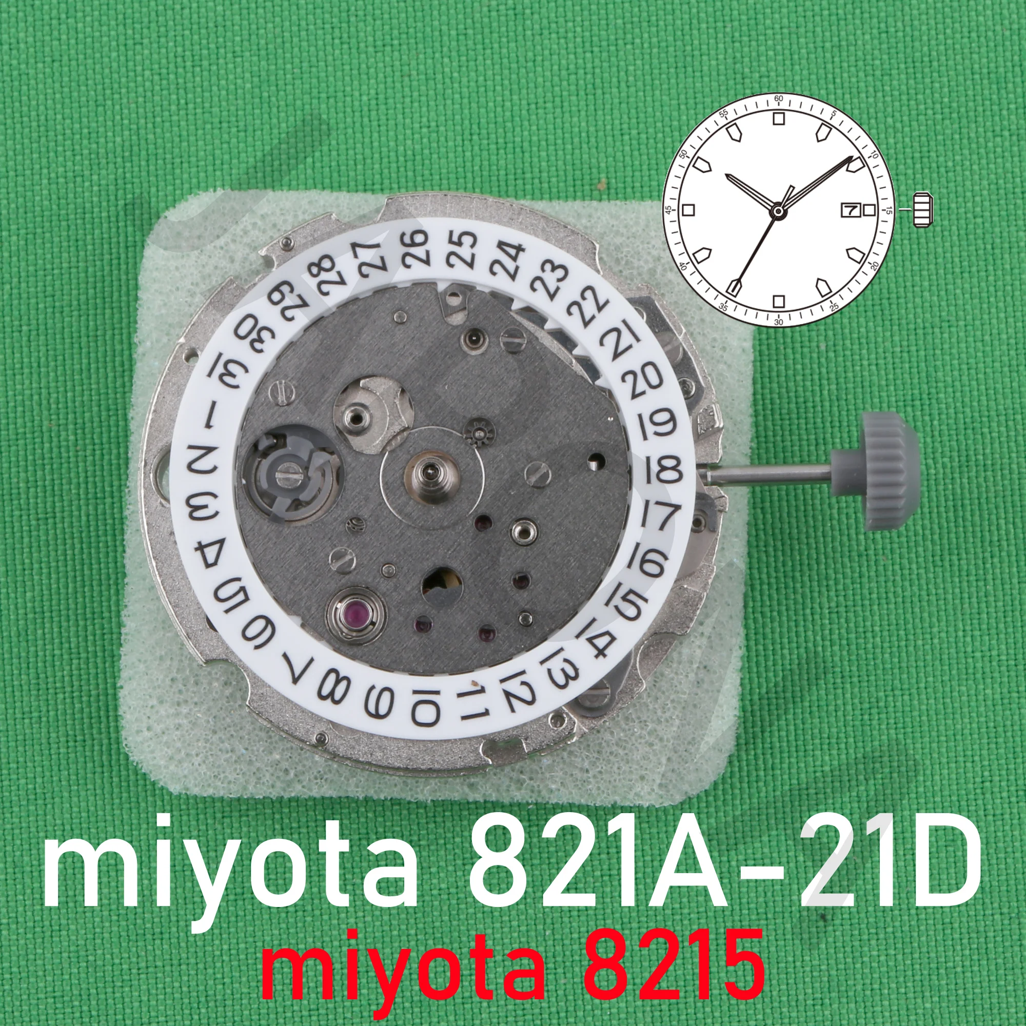 механизм 8215 miyota 821a-21d Фирменный стандартный механический механизм MIYOTA с 3 стрелками и датой в 3 °c 8215 821a 821