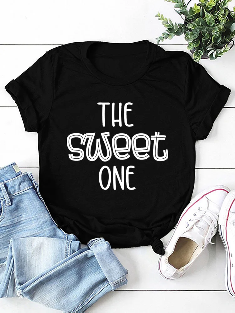 Милая Женская футболка с Принтом В виде ОДНОЙ Буквы, Короткий рукав, O-Образный Вырез, Свободная Женская футболка, Женская футболка, Топы, Camisetas Mujer