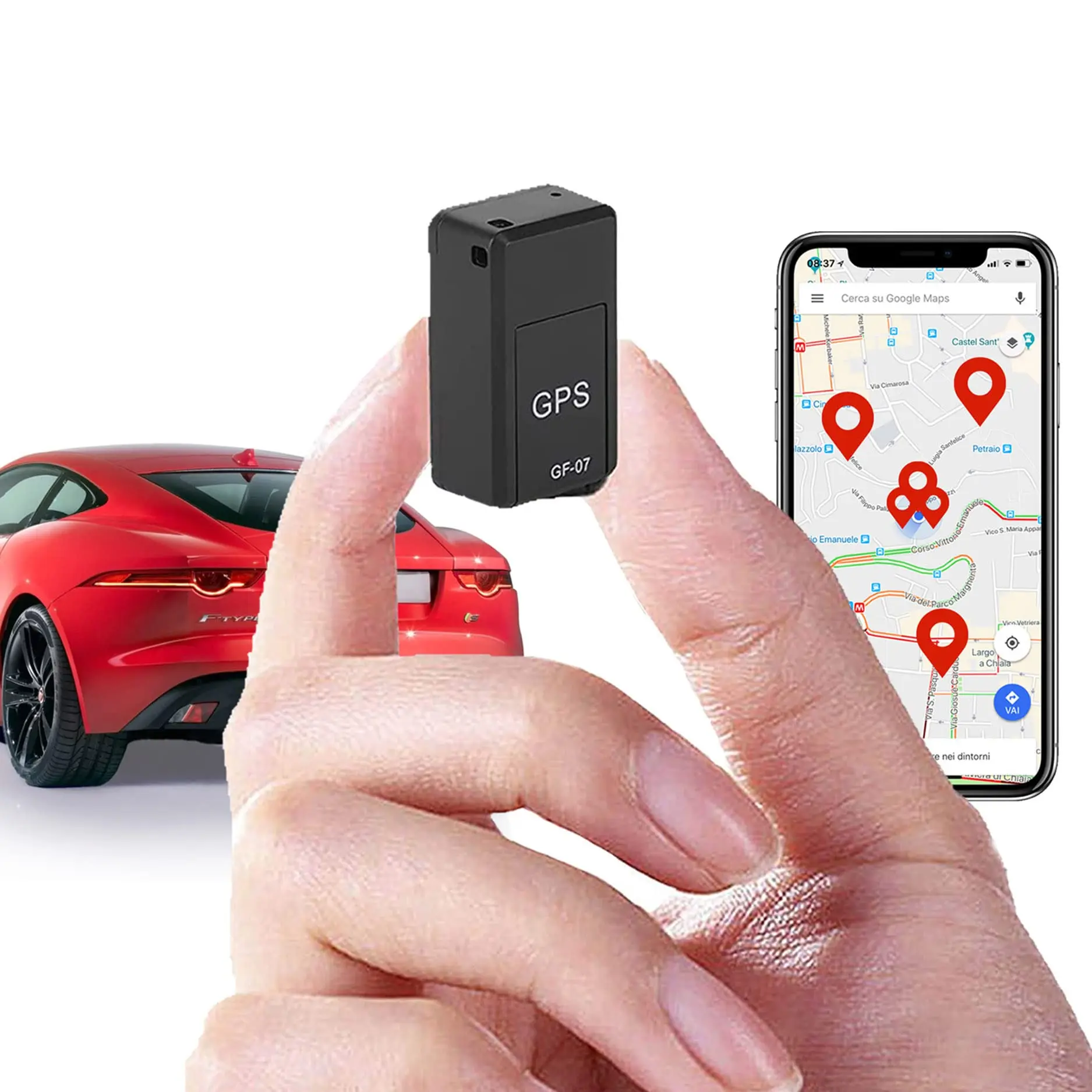 Мини-автомобильный GPS-трекер, Отслеживающее устройство в режиме реального времени Localizador, Мощный магнитный противоугонный Персональный портативный GPS-локатор с защитой от потери