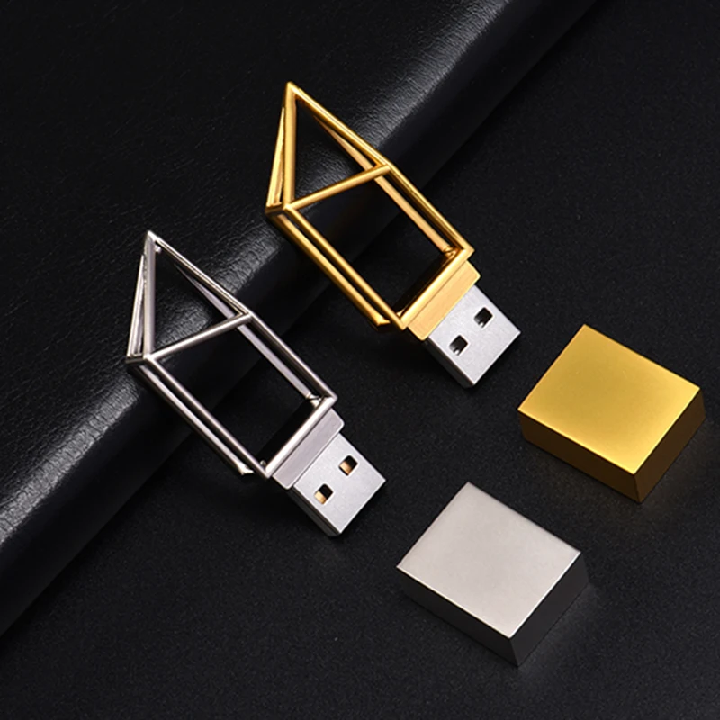 Мини Золотой USB Флэш-Накопитель 64 ГБ Высокоскоростной Флеш-накопитель 32 ГБ Креативный Бизнес-Подарок Memory Stick 16 ГБ Бесплатный Пользовательский Логотип Pendrive 8G