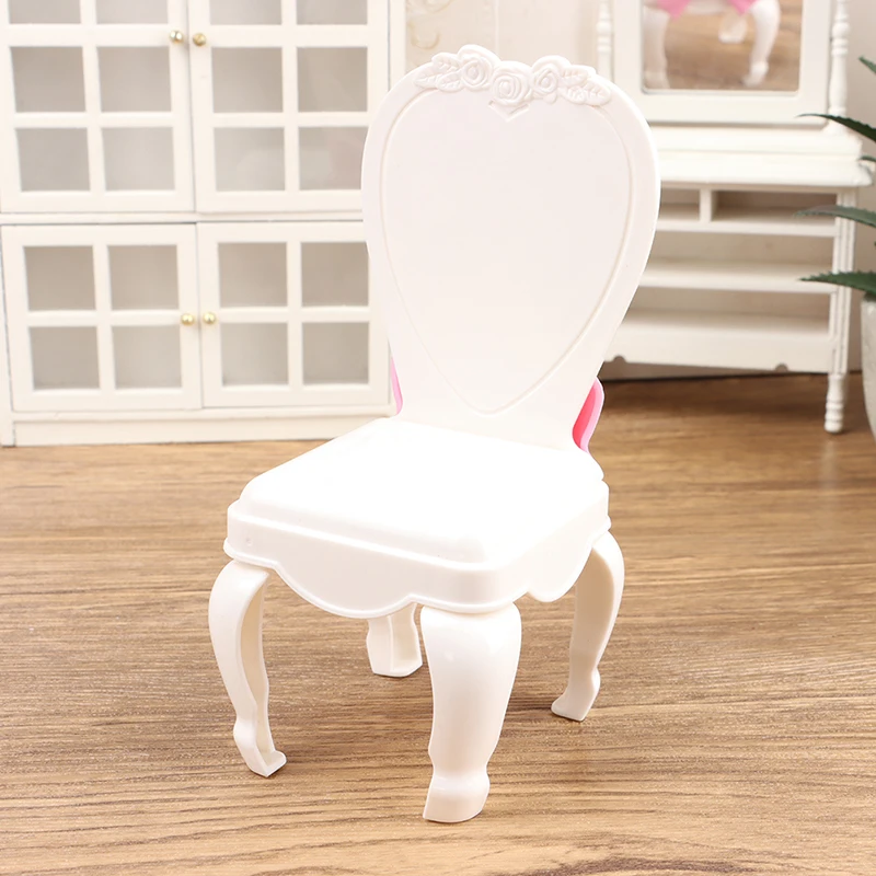 Миниатюрный кукольный домик в масштабе 1/6, белая модель стула с бабочкой, мебельные аксессуары для декора кукольного домика, детские игрушки для ролевых игр