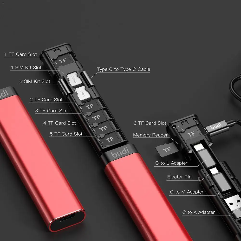 Многофункциональный смарт-адаптер BUDI, кабель для хранения данных, USB-коробка, Универсальное беспроводное зарядное устройство мощностью 15 Вт для iPhone Huawei Portable