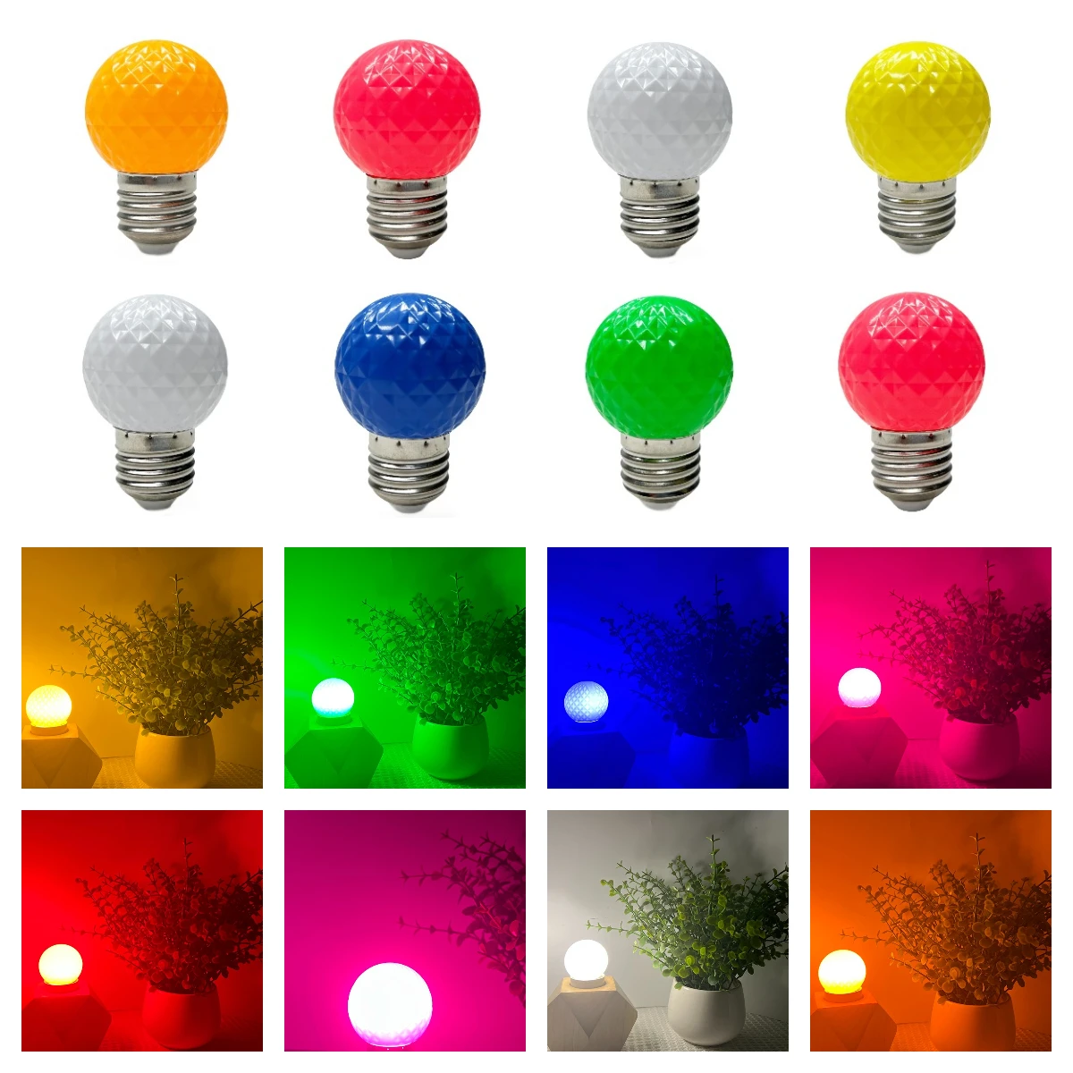 Многоцветная светодиодная лампа-глобус E27 B22 G45 В форме ананаса, красочные энергосберегающие лампы для вечеринки, фестиваля, украшения спальни