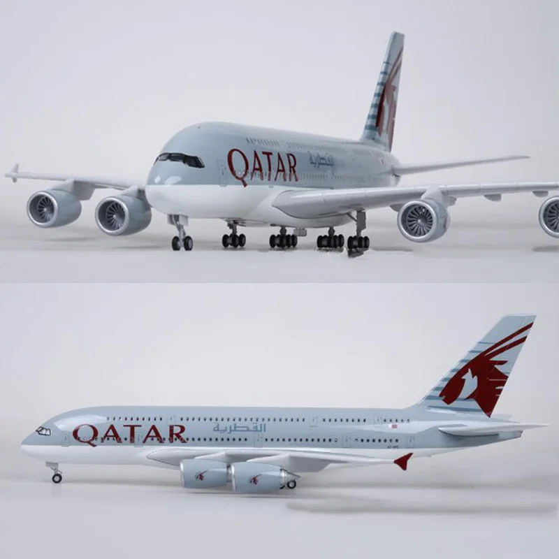 Модель самолета Авиакомпании A380 в масштабе 1/160 50,5 см Со Светом и Колесами, Отлитая под давлением из Пластиковой Смолы, Для Коллекции
