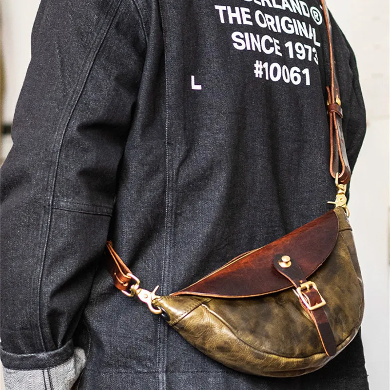 Модная мужская нагрудная сумка из воловьей кожи высокого качества в стиле ретро, простой Повседневный Органайзер для улицы, сумка-мессенджер для рабочих вечеринок из натуральной кожи