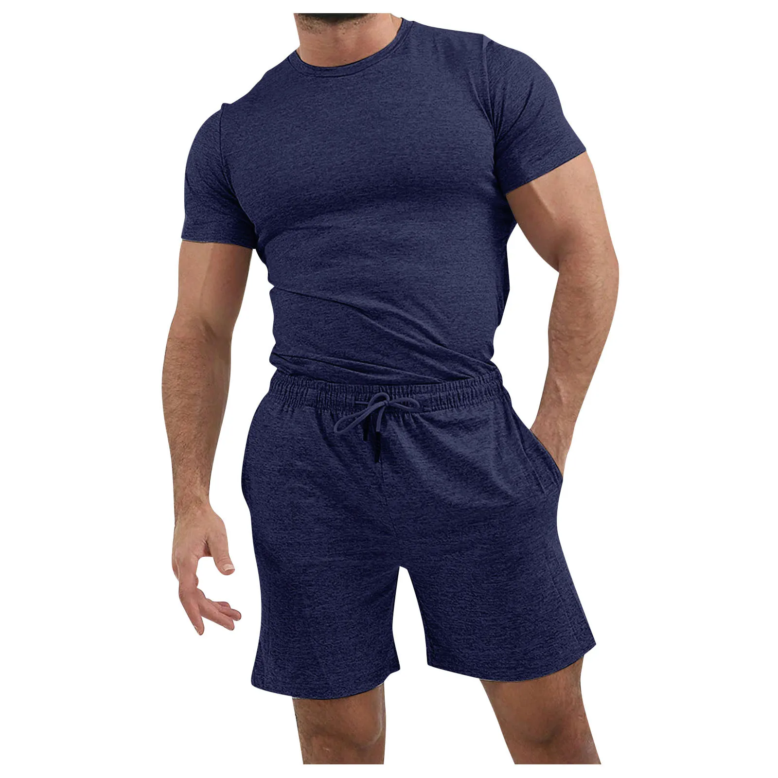 Модная мужская повседневная рубашка с короткими рукавами, шорты, костюм из 2 предметов, летний мужской костюм, повседневная спортивная одежда, тонкий