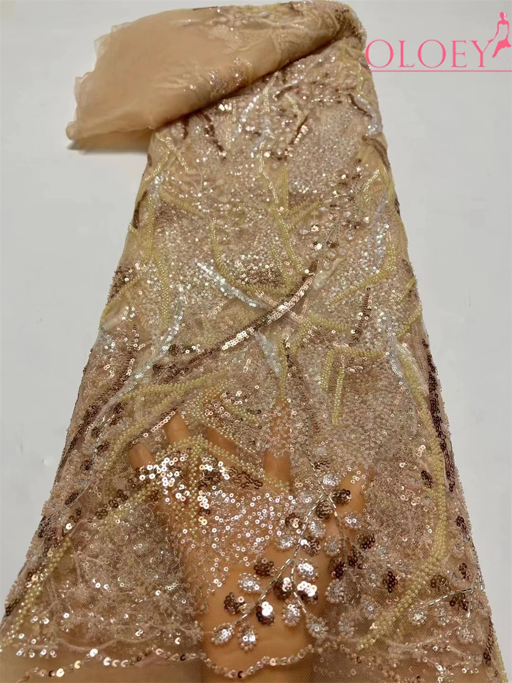 Модная Элегантная Французская Кружевная ткань С вышивкой бисером В Африканском Нигерийском Стиле С блестками Для Свадебного платья