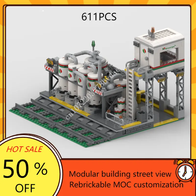 Модульная станция передачи MOC, Креативная модель с видом на улицу, строительные блоки, Архитектура, образование 