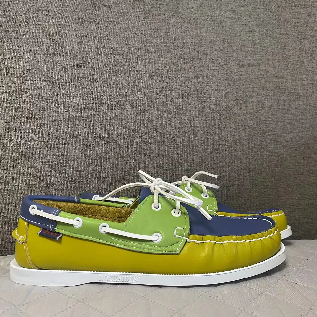 Мужская аутентичная обувь для доков Sebago - кожаные туфли-лодочки премиум-класса со шнуровкой и острым носком AB048