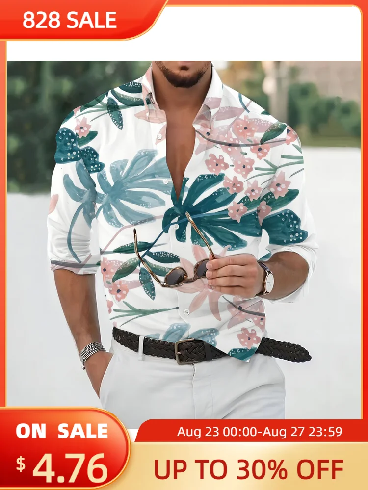 Мужская высококачественная художественная футболка с 3D цифровой печатью и цветами, Повседневная пляжная футболка, мужская одежда больших размеров
