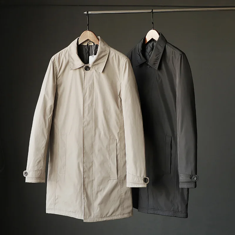 Мужская одежда 2022, водонепроницаемый и устойчивый к разрывам Осенне-зимний стеганый теплый мужской тренч средней длины в японском стиле