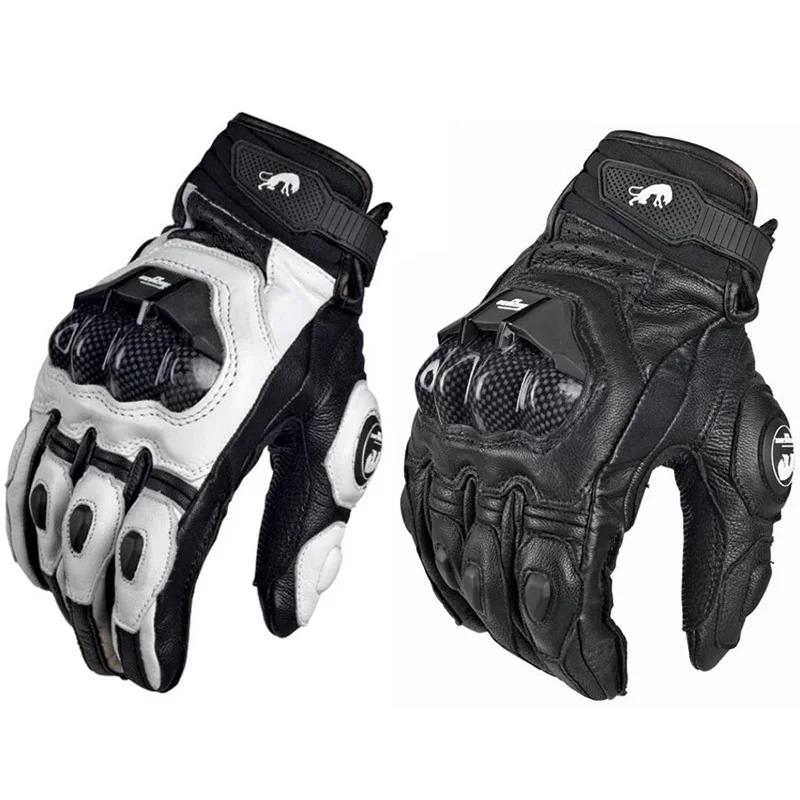 Мужские Женские 4-сезонные перчатки для вождения Supertech, черные/белые мотоциклетные кожаные перчатки, Гоночная перчатка, мотоциклетная воловья кожа, гоночный велосипед knight