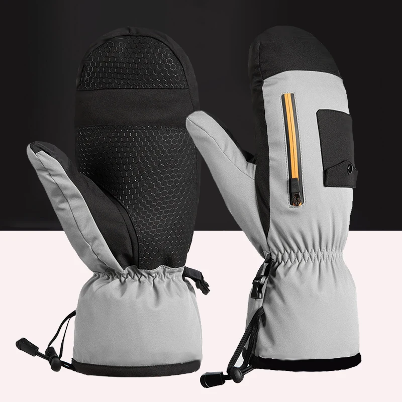Мужские И Женские Зимние лыжные перчатки на пуху, Утолщенные теплые Велосипедные Мотоциклетные спортивные варежки, Водоотталкивающие перчатки для сноуборда с сенсорным экраном