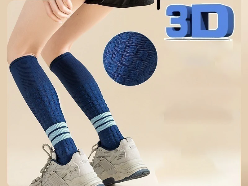 Мужские и женские Компрессионные носки для фитнеса с 3D Массажем, Спортивные носки для мышц, Скакалка для бега, Длинные Компрессионные носки для икр