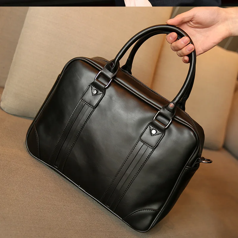 Мужские Кожаные сумки для ноутбука 14 Дюймов, Качественные Портфели для офисных сумок, сумка для мужчин, сумки на плечо, Деловые Поездки, высокое качество