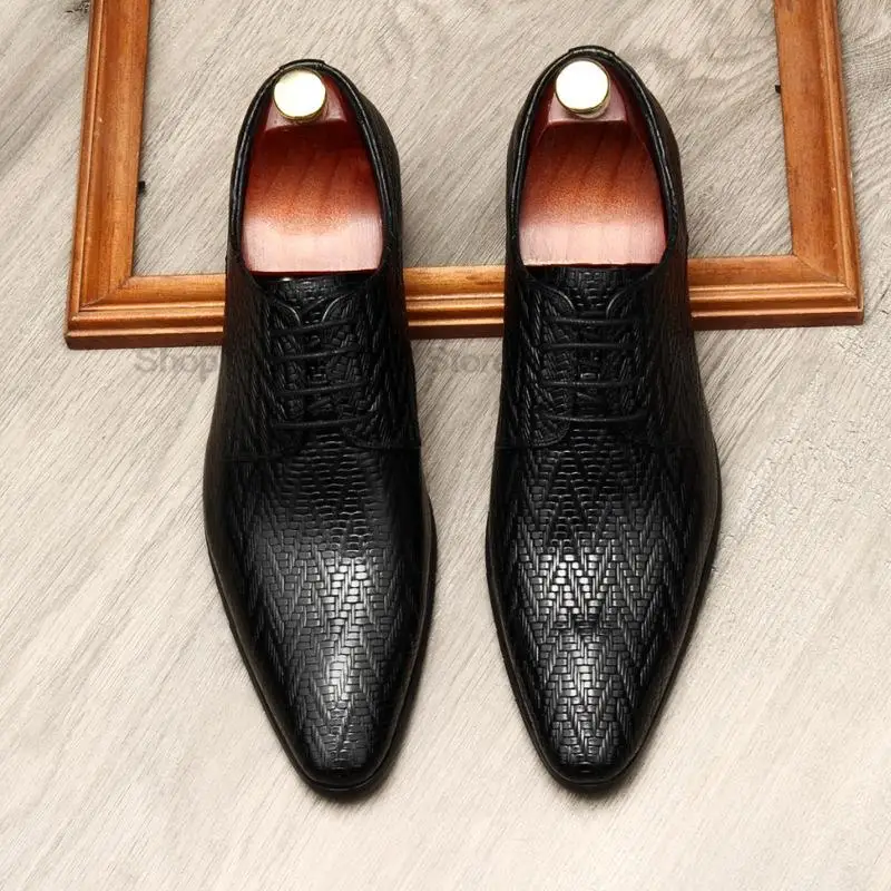 Мужские Оксфорды из натуральной кожи ручной работы в Итальянском Стиле, мужские модельные туфли ручной работы на шнуровке с острым носком, Свадебная Офисная деловая Официальная обувь