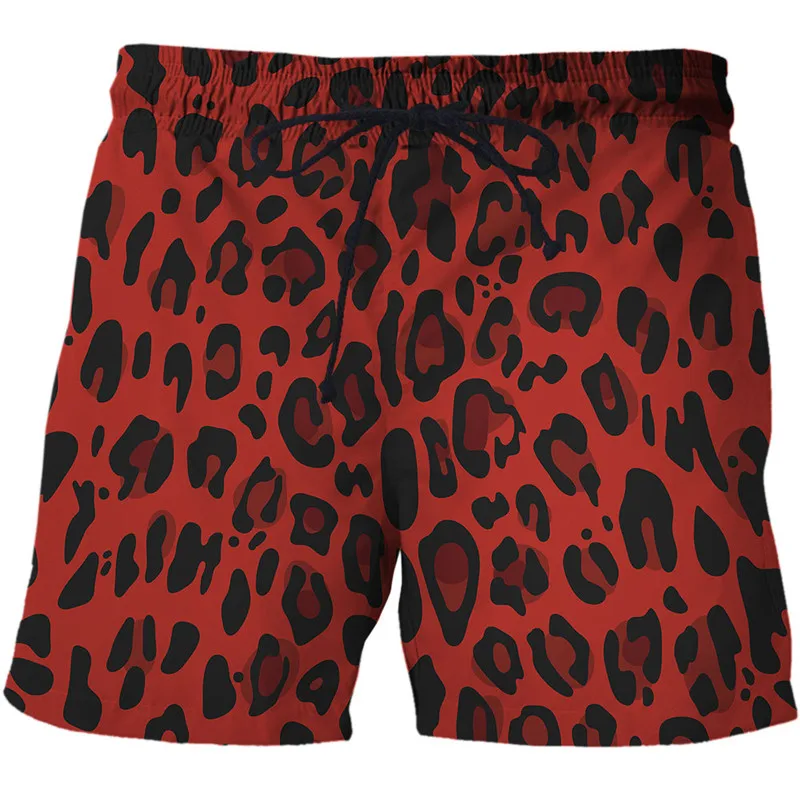 Мужские пляжные шорты с леопардовым принтом, мужская одежда для вечеринок с 3D Принтом, Повседневные пляжные шорты Harajuku, дышащий купальник Homme Оверсайз
