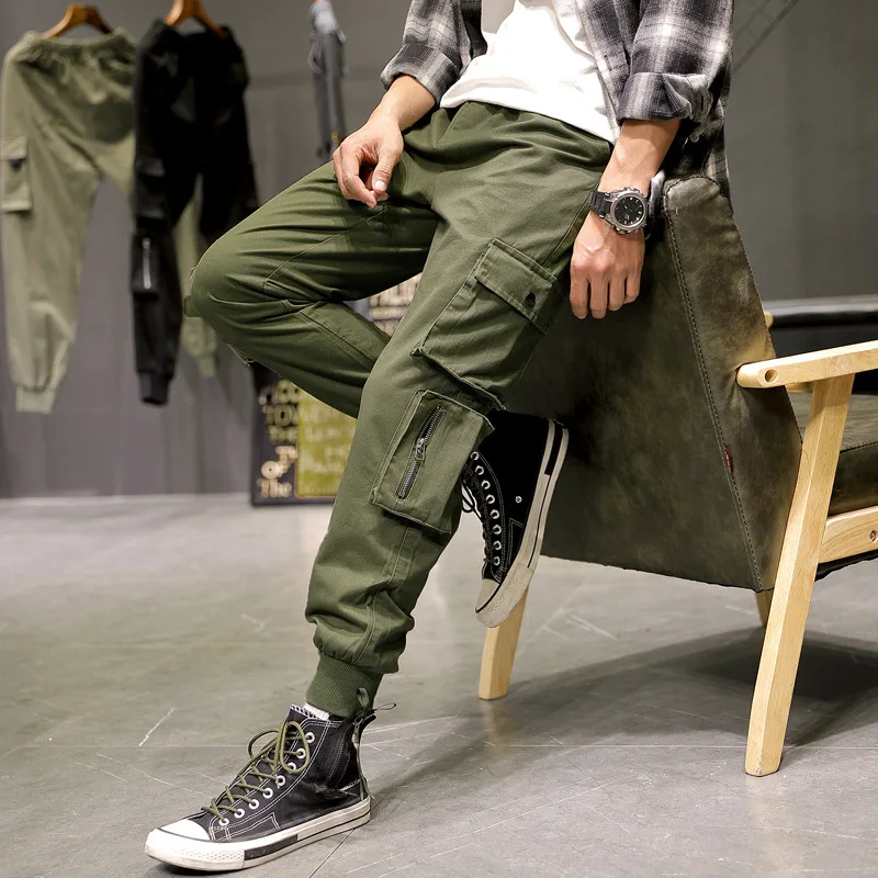 Мужские повседневные брюки, осенне-зимние трендовые модные комбинезоны, маленькие штанишки для ног