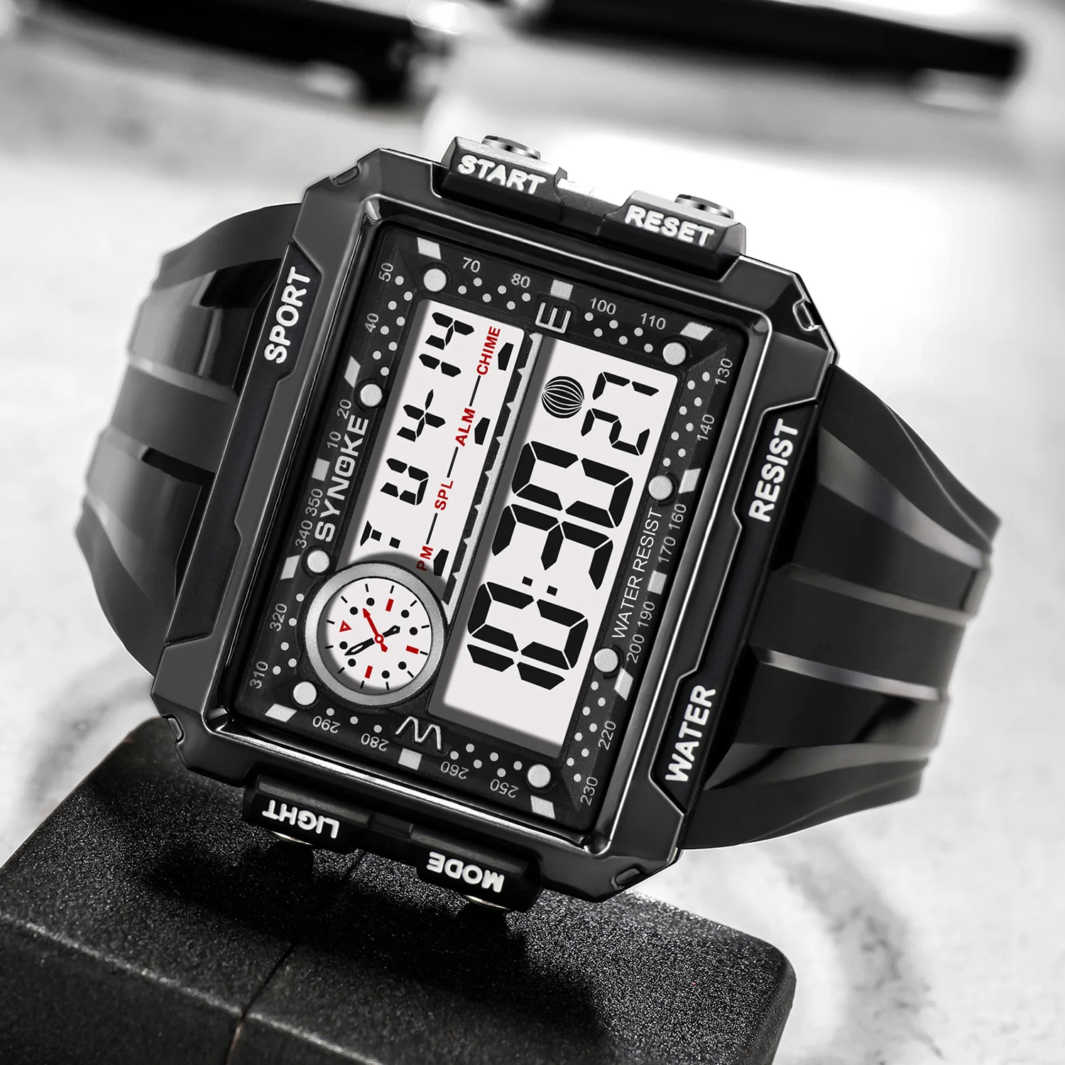 Мужские часы SYNOKE, военно-спортивные цифровые часы, Электронные наручные часы с большим циферблатом, Водонепроницаемый будильник Relogio Masculino